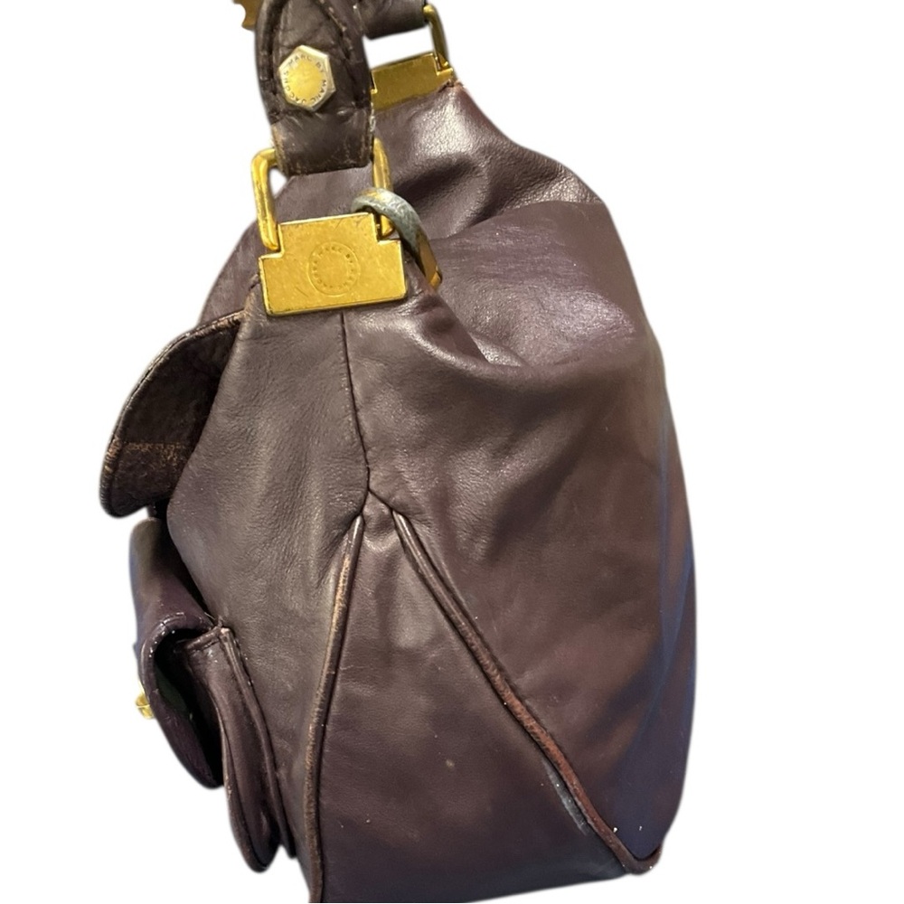 Marc by Marc Jacobs Classic Q Lil Riz Hobo Bag 💜 Leather Gold Hardware Y2K Vibes - Picture 6 of 10